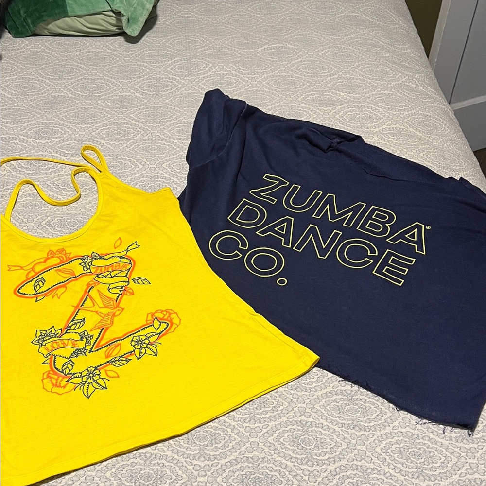 Zumba Fitness Navy and Yellow Graphic Tee